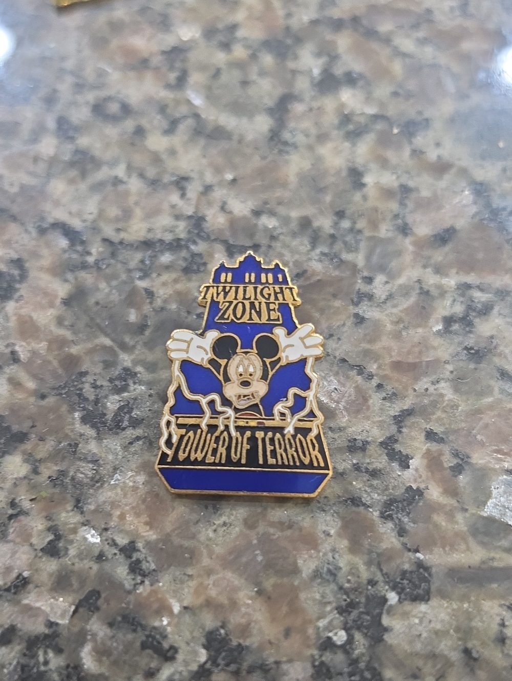 Disney Tower of Terror Mickey Enamel Pin - Blue and Gold